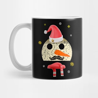 Vintage Retro Funny Snowman With Mustache And Carrot Mug